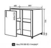 Н16 Заглушка уни 1Д 88 низ
