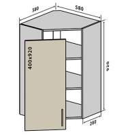 №54 Верх кутовий вітрина Лори Стандарт Vip-Master