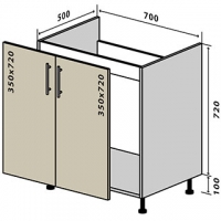 №44 Низ мийка 70-82 Миррор Глосс Люкс Vip-Master