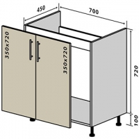 №44 Низ мийка 70-82 Миррор Глосс Стандарт Vip-Master