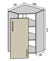 №54 Верх кутовий вітрина Мода Люкс Vip-Master