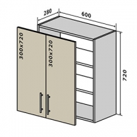 №6 Верх вітрина 60-72 Миррор Глосс Стандарт Vip-Master