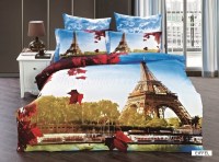 Arya cатин печатный 3D евро 200*220 Eiffel